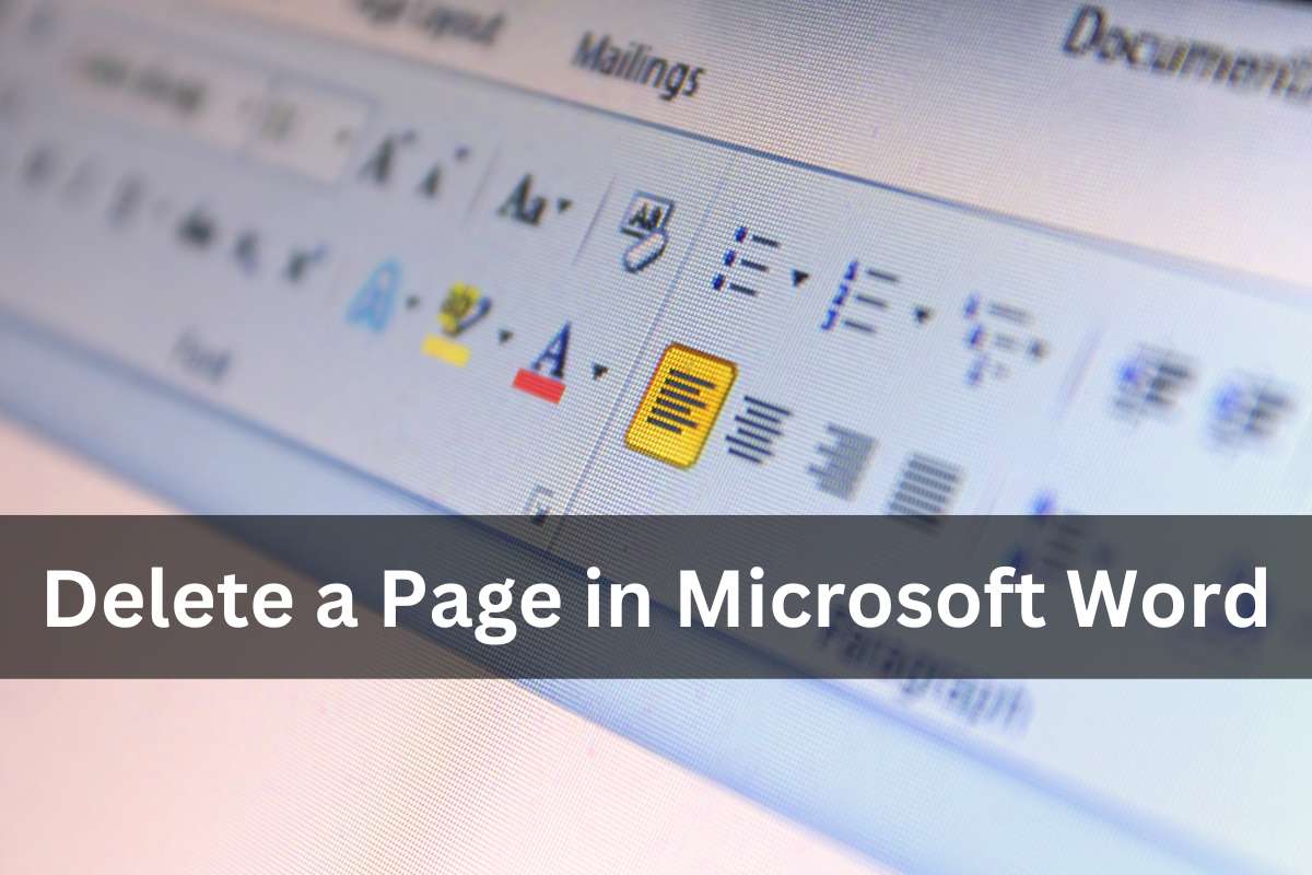 Delete a Page in Microsoft Word